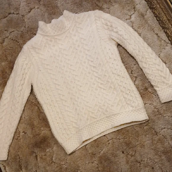 Chic Cream Cable Knit Turtleneck Sweater - Picture 1 of 7